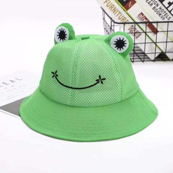 Chapeau Bob Grenouille Adulte En Coton – Vert, Bord 6 Cm, Pliable, Pour Plage, Soleil, Déguisement